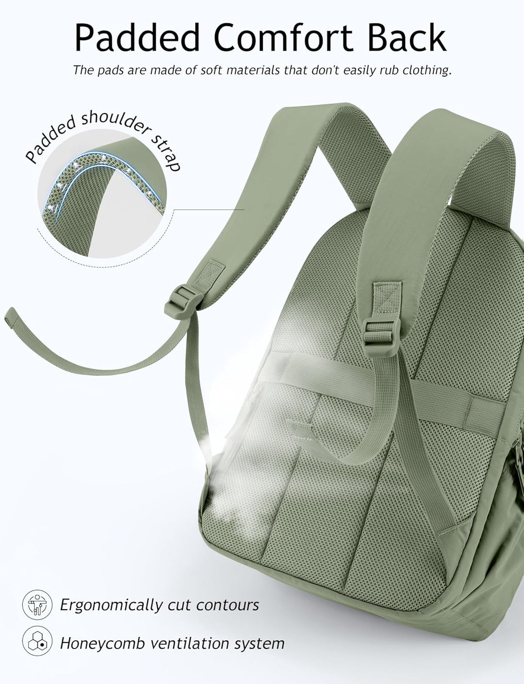 Uselike Mochila de viaje para mujeres, mochila para laptop de 40 cm...
