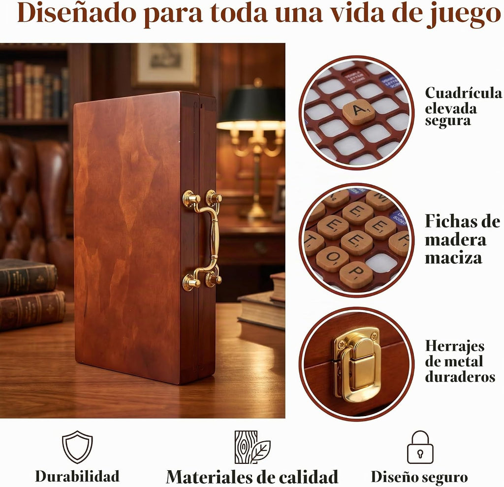 Madera maciza: juego de mesa de crucigrama edición de viaje de lujo, viaje