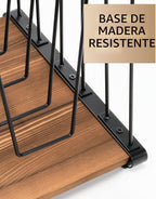 HULISEN Organizador de escritorio inclinado para archivos, soporte de carpetas de escritorio de 5 secciones