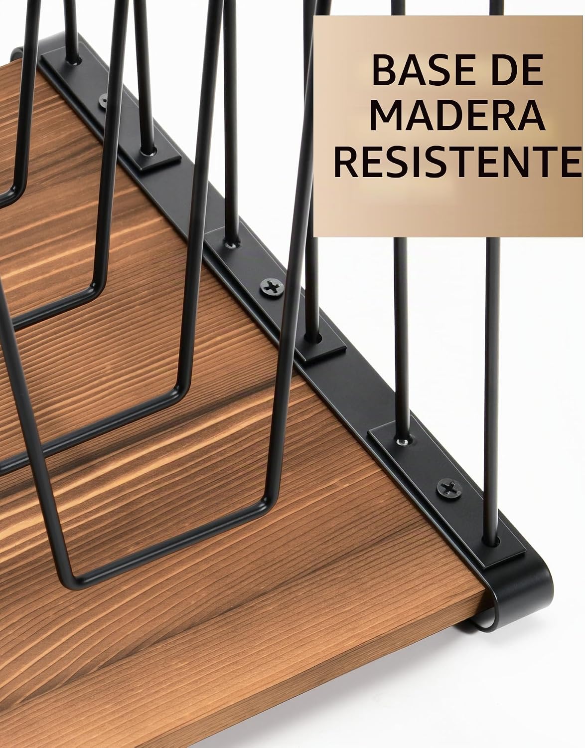 HULISEN Organizador de escritorio inclinado para archivos, soporte de carpetas de escritorio de 5 secciones