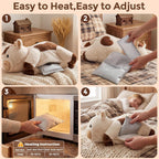 Mewaii - Animales de peluche ponderados con almohada calefactable microondable - 5 libras, Blanco