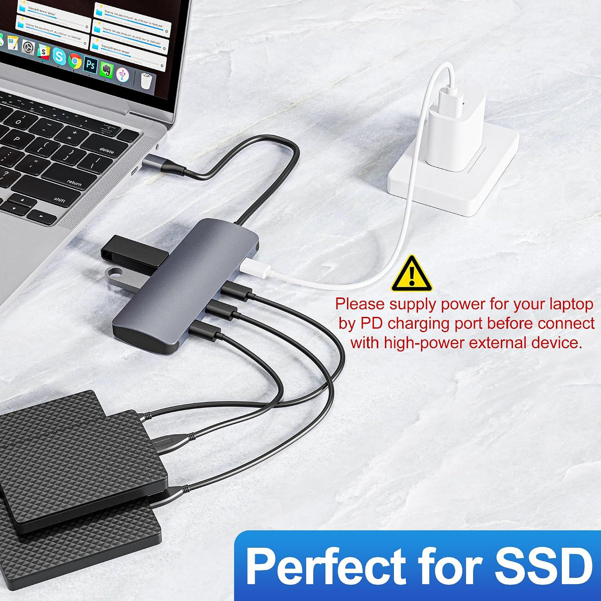 Yeemie Pro, USBC-3A5C-F, hub USB 4, alimentado