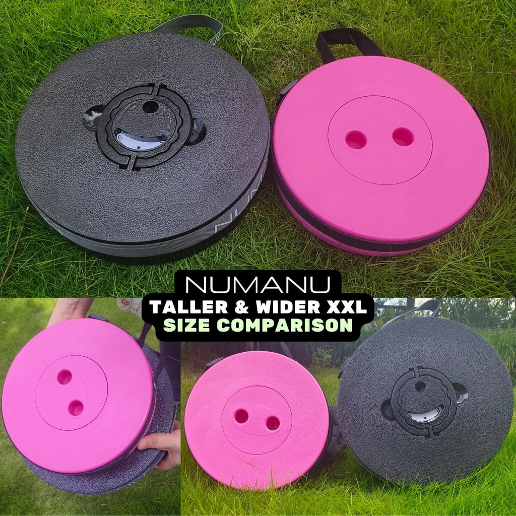 Taburete plegable redondo XXL, cojín 3 en 1 + bolsa, tapa máxima de