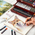 TMOL Suministros de arte, paquete de 175 juegos de arte de lujo, kit de pintura de dibujo con 2 almohadillas de dibujo, pinturas acrílicas, lápices de colores, crayones y kit de arte en estuche de
