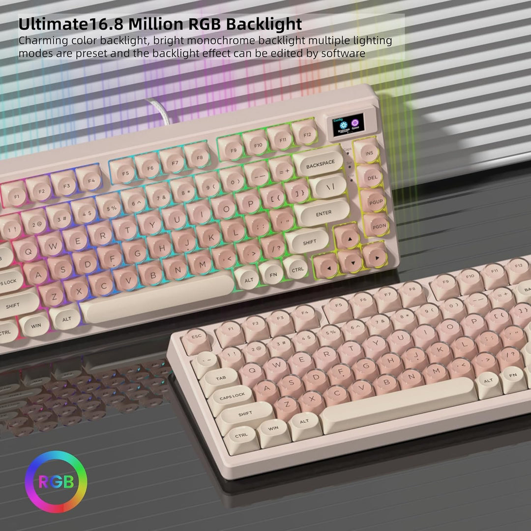 Womier SK80 Teclado Mecánico Gaming 75% con Pantalla Multimedia a C...