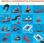 Kit de ciencia magnética 4M para niños a partir de 5 a más de 20 experimentos prácticos con más de 40 componentes, construye transportador Maglev, corredor magnético, OVNI y brújula, juguete educativo