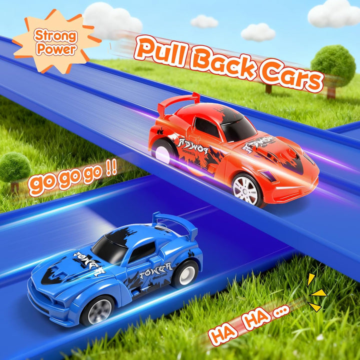 KETIEE Flex Tracks de 16 pies para niños: pista de rampa de carrera...