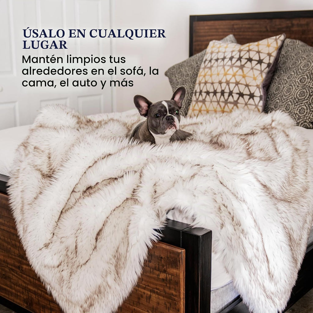 PupProtector - Manta impermeable, color blanco/marrón