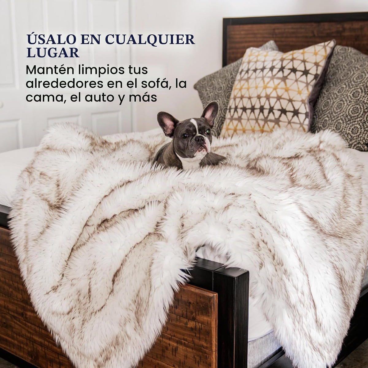 PupProtector - Manta impermeable, color blanco/marrón