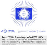 Samsung SSD 870 EVO SATA III 2.5" 8TB, velocidades de lectura\/escr...