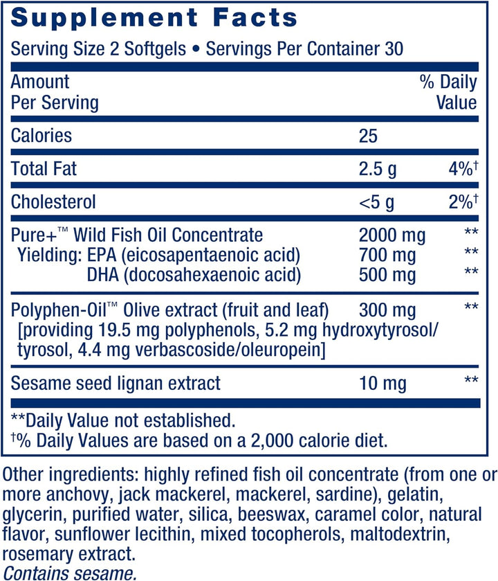 Life Extension Aceite de pescado Super Omega-3 EPA\/DHA, lignanos d...