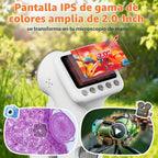 Microscopio 1600X para niños, pantalla de 2.0 pulgadas, juguete