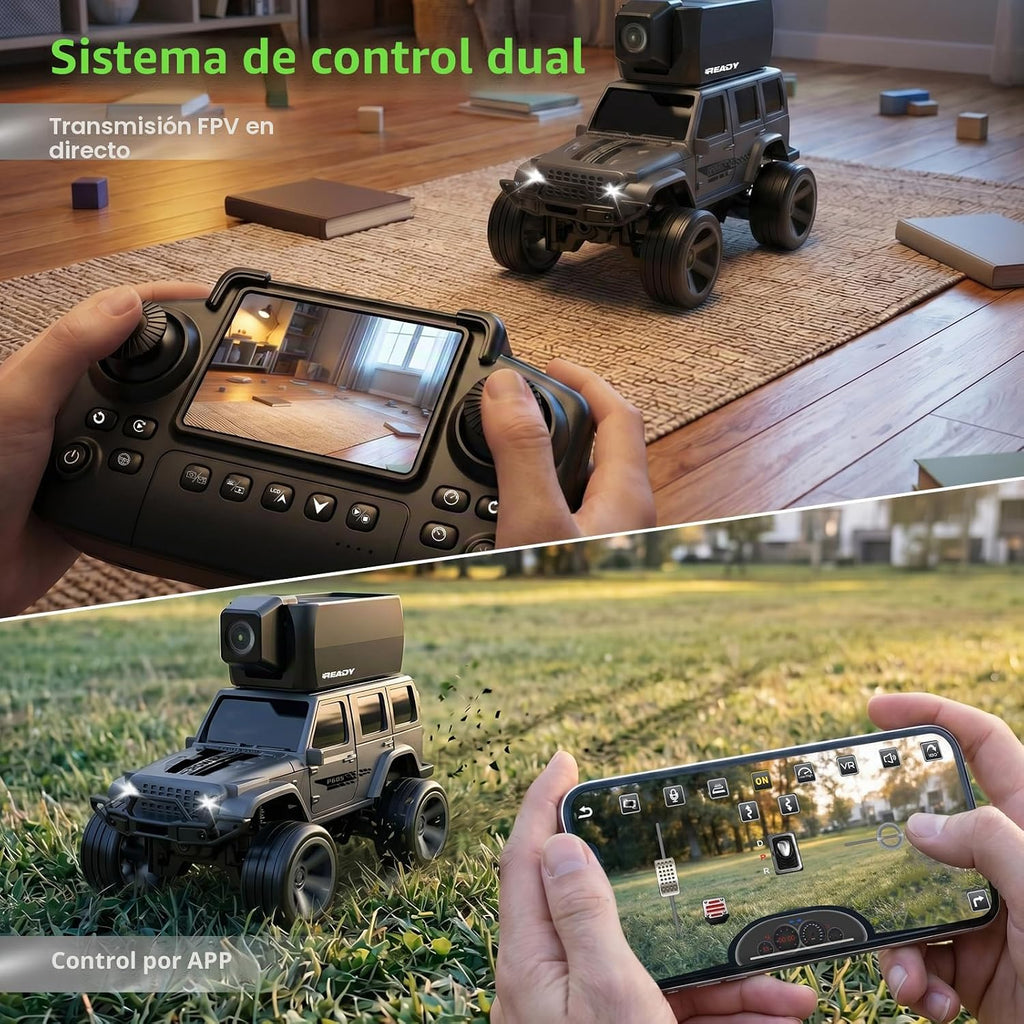 1/64 RC Mini Coche Camión FPV con Cámara y Pantalla LCD para Niños, Adultos y Regalo
