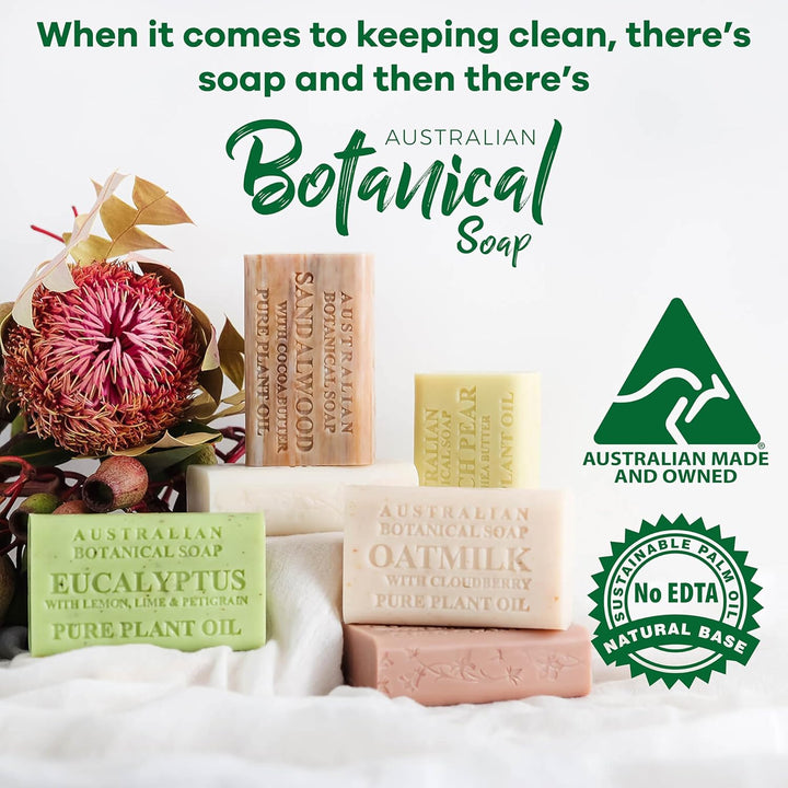Australian Botanical Soap, Barras de triple molido de 6.6 onzas con...