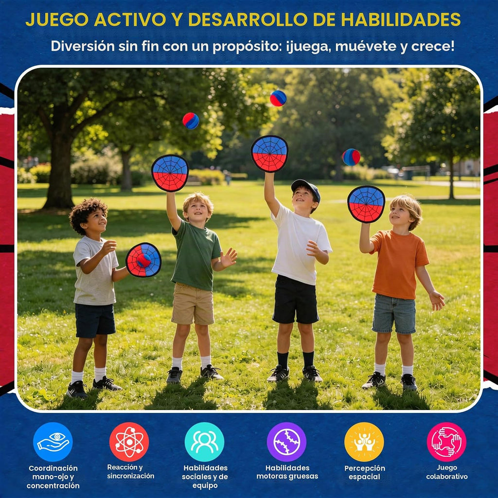 Juego de pelota de lanzamiento y captura de araña, guante de entrenamiento de béisbol para principiantes y pelotas adhesivas para niños, juego familiar para exteriores, playa, patio, piscina, regalo