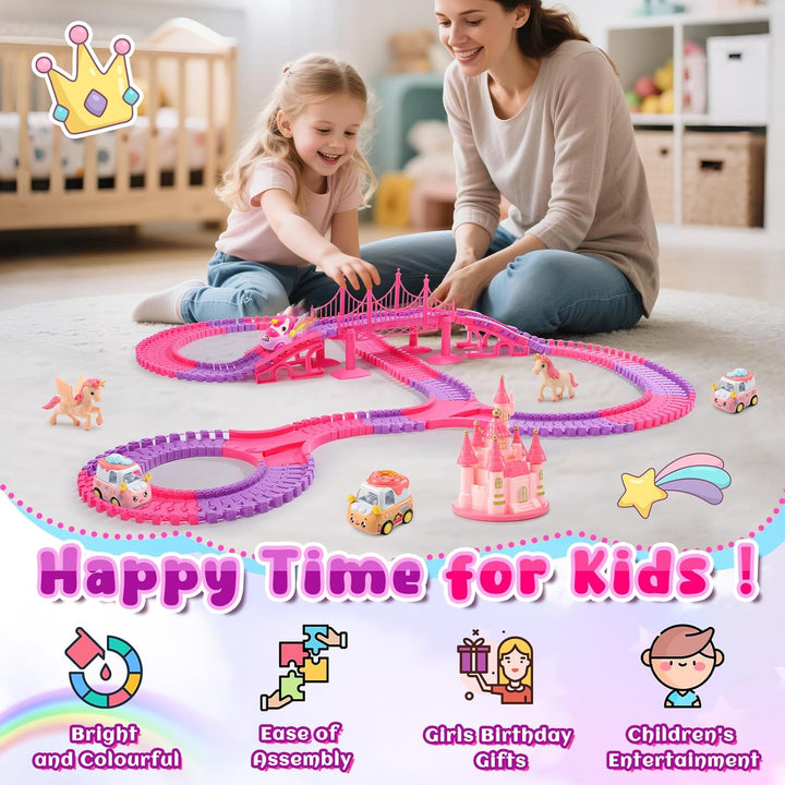 Aetyni - Pista de coches de unicornio para niñas de 4 a 6 años: 232...