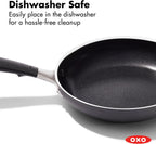 OXO Sartén antiadherente de 8 pulgadas, mango de silicona sin BPA, apto para lavavajillas y horno, sartén de cerámica sin PFAS, color negro