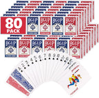 Juego de cartas, 80 barajas de cartas a granel de tamaño estándar, perfectas para juegos de cartas clásicos, juegos de fiesta, blackjack, juegos de cartas para familias y actuaciones mágicas