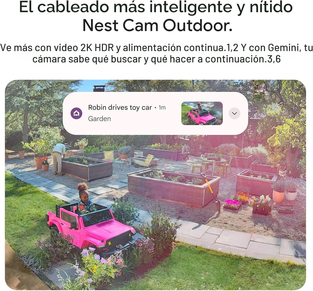 Google Nest Cam Outdoor (cableada, 2.ª generación) - Cámara de segu...