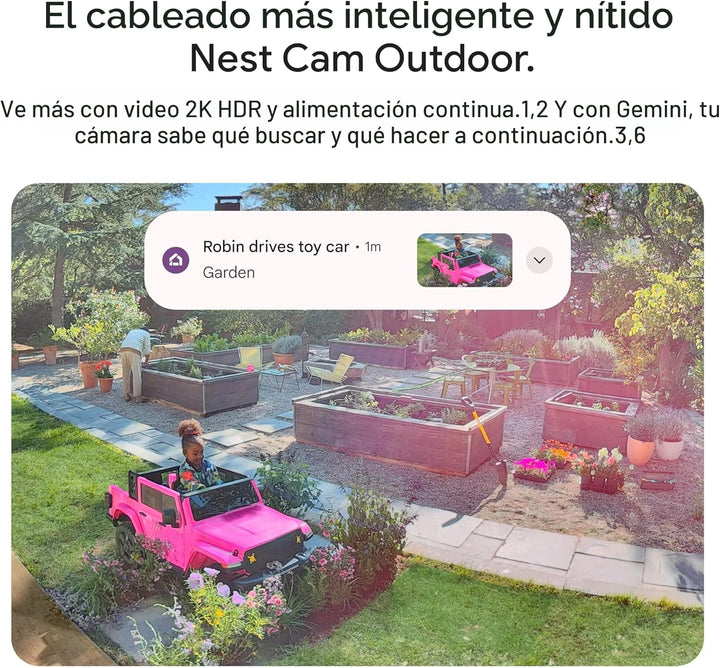Google Nest Cam Outdoor (cableada, 2.ª generación) - Paquete de 2 -...