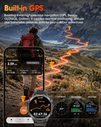 Reloj inteligente militar con GPS incorporado para hombres, reloj