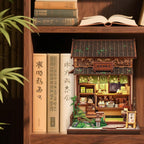 CUTEBEE Kit de rincón de libros – Kit de casa en miniatura para adultos, casa de muñecas, estantería de casa pequeña, decoración de estantería 3D rompecabezas de madera (Kanmi-dokoro Kurihara y