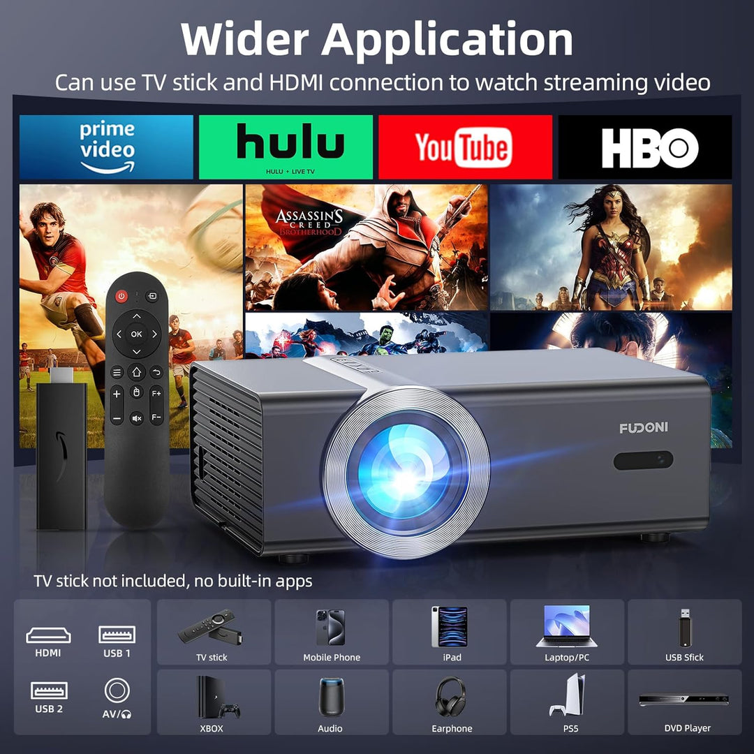 Proyector [Enfoque Eléctrico\/Auto Keystone] con WiFi y Bluetooth,...