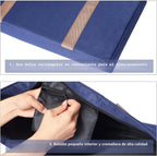 Juego de Mahjong Americano GUSTARIA, 166 Azulejos Blancos Premium, 4 Estantes/Empujadores de Color Todo-en-Uno, Juego de Mahjong Completo con Bolsa de Transporte Azul