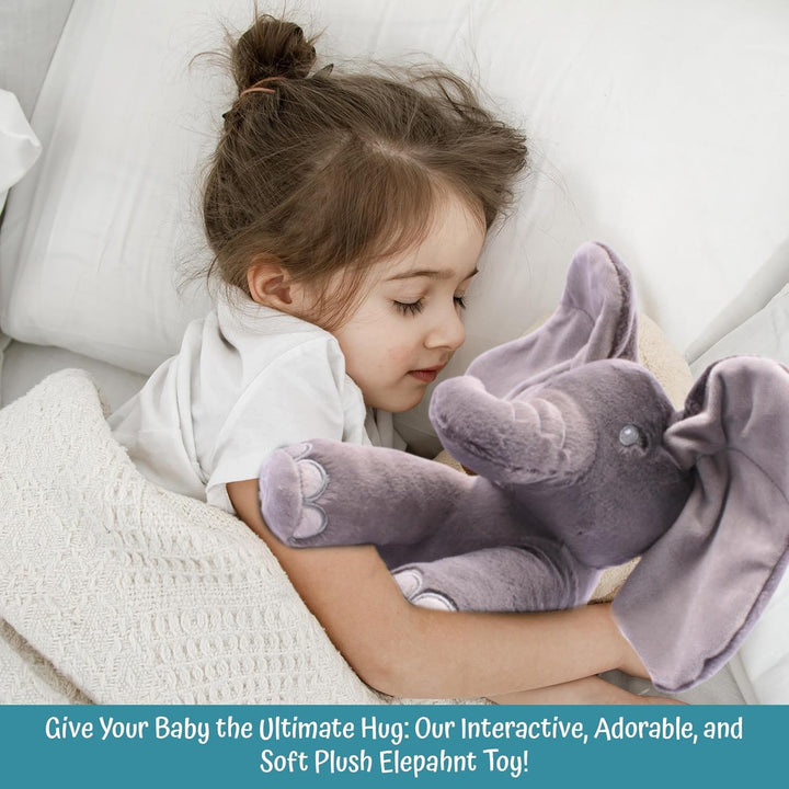 Dimple Emery Peek A Boo Elefante de juguete, peluche interactivo de...