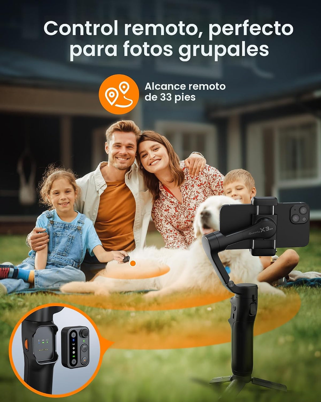 Estabilizador de cardán iSteady X3 SE de hohem para iPhone, estabilizador de teléfono con control remoto desmontable, cardán plegable portátil de 3 ejes para teléfono para Android y iPhone 16 15 Pro