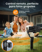 Estabilizador de cardán iSteady X3 SE de hohem para iPhone, estabilizador de teléfono con control remoto desmontable, cardán plegable portátil de 3 ejes para teléfono para Android y iPhone 16 15 Pro