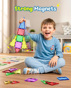 Loolinn Azulejos magnéticos para niños pequeños (mayores de 3 años) - Seguro para niños, certificado de seguridad, remaches reforzados, 100% no tóxico, fuerte magnetismo - Juguete creativo de azulejos