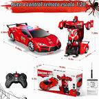 Coche teledirigido de araña con luz de policía, transformando coches RC
