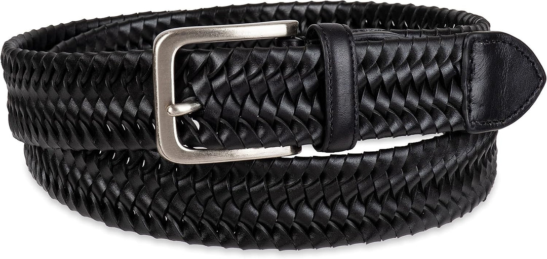 Tommy Bahama Cinturón de cuero trenzado para hombre, diseño elástic...