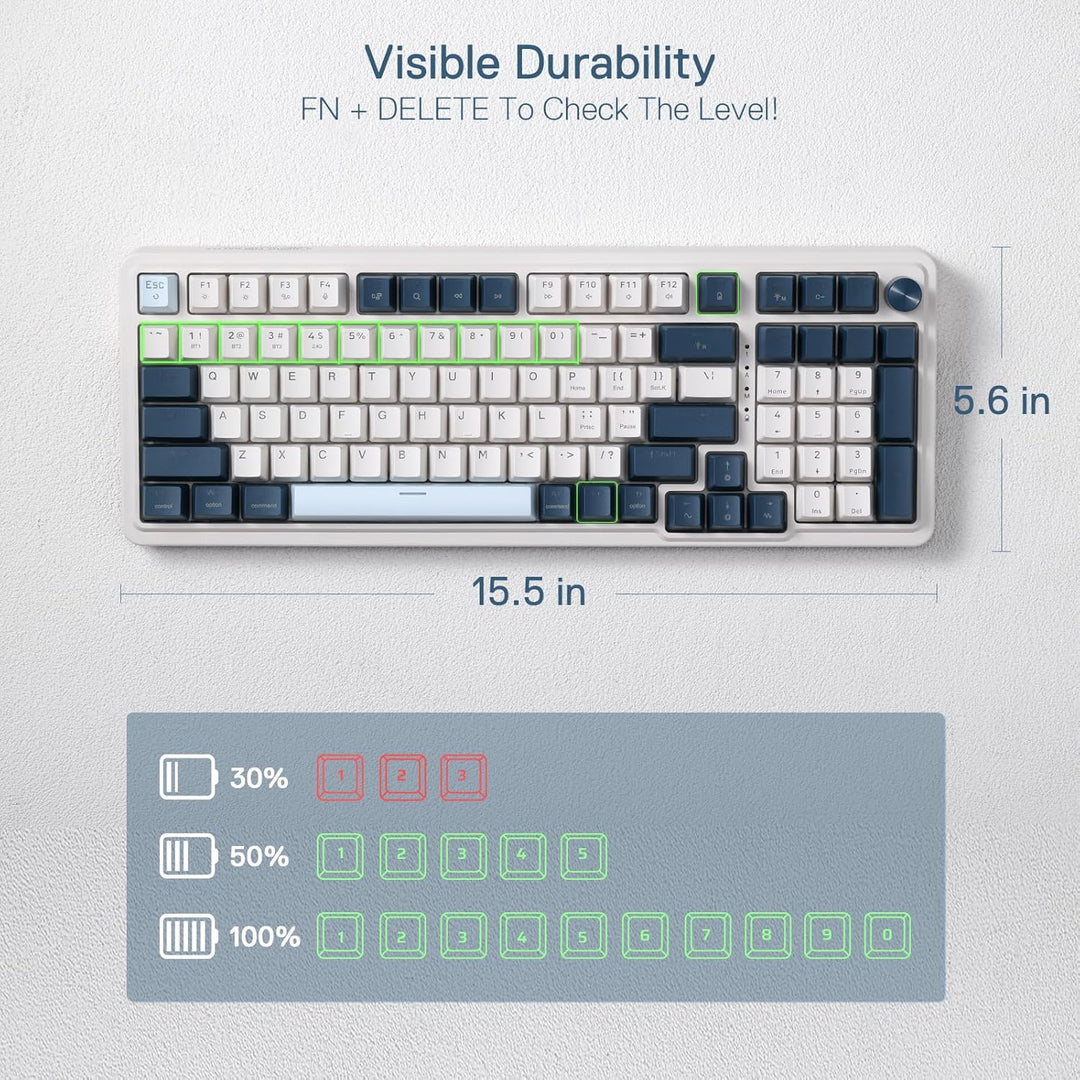 Redragon K686 PRO Teclado Gaming Inalámbrico RGB con Gasket de 98 T...