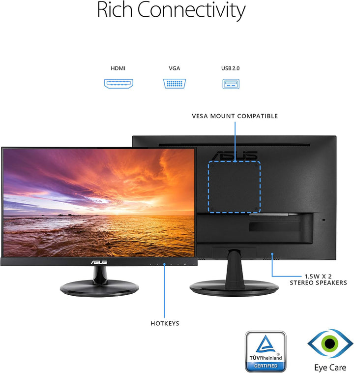 ASUS VT229H Monitor de 21.5" 1080P IPS de 10 puntos táctiles co...