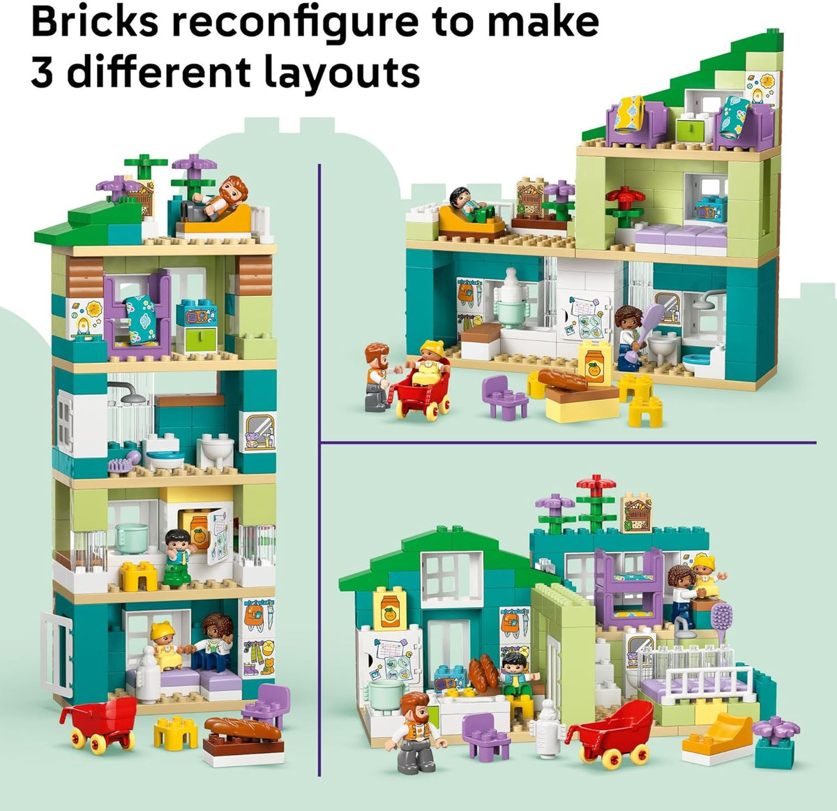 LEGO DUPLO Town 10470 - Casa familiar moderna 3 en 1 con