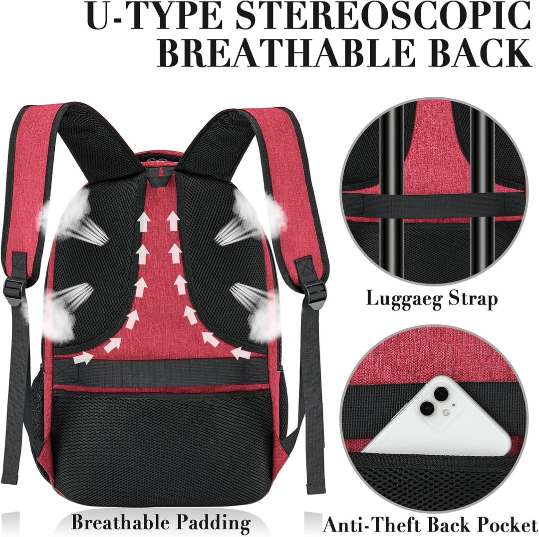 Mochila para portátil unisex BIKROD en color rosa, adecuada para es...