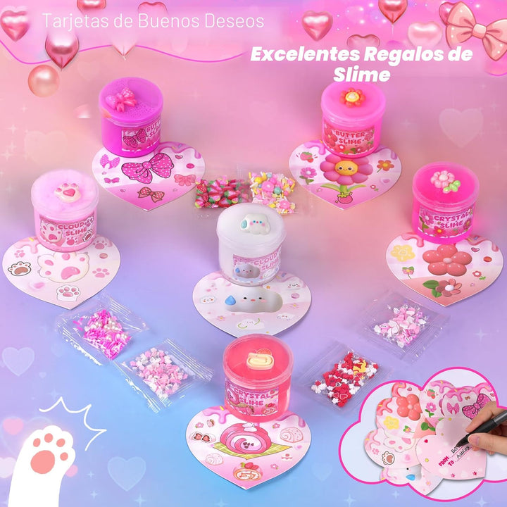 6 Pack de Slimes, Slime Rosa para Niños, Kit de Slime en Nube para...