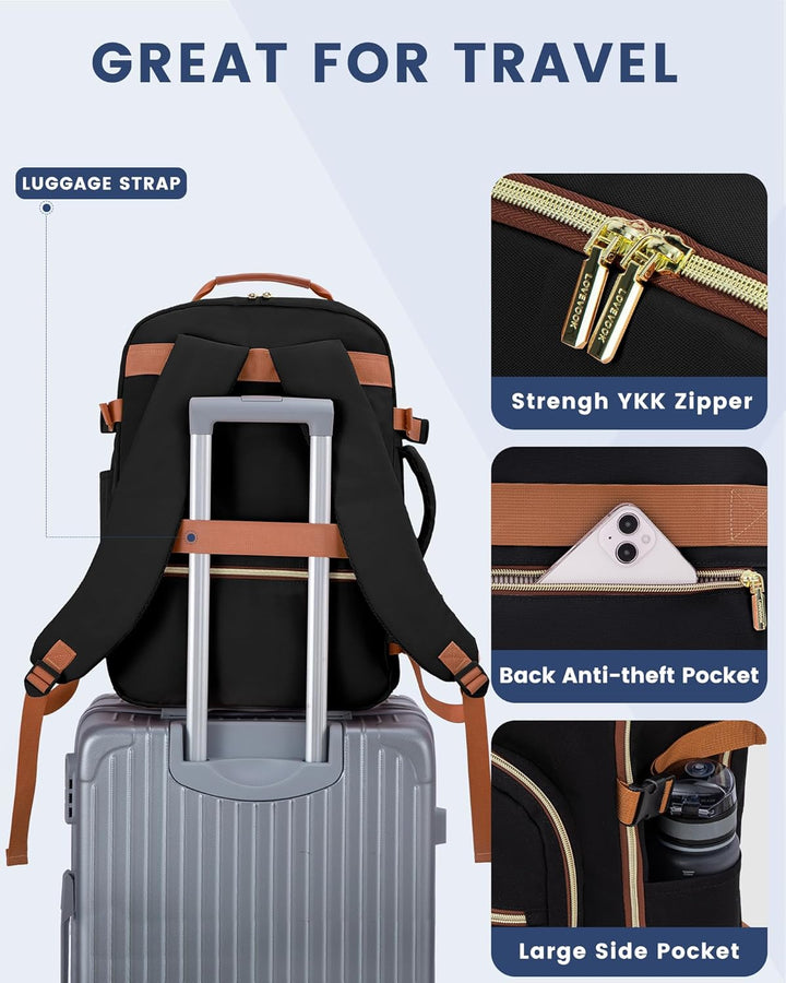 LOVEVOOK Mochila de viaje para mujeres y hombres, 40L, aprobada por...
