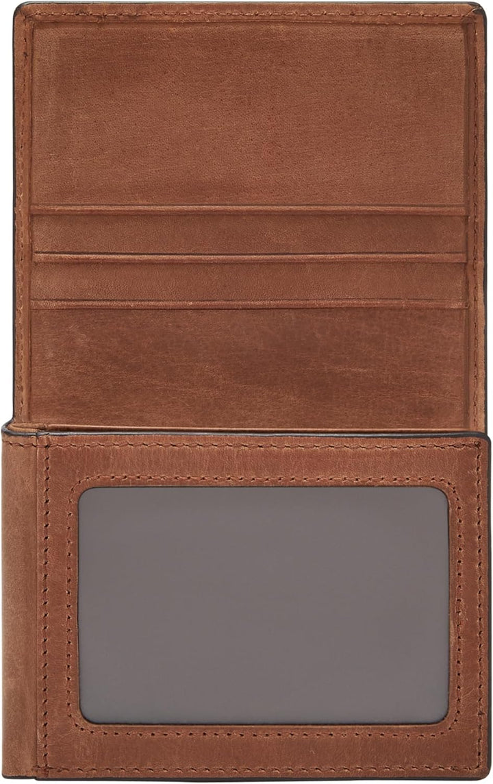 Cartera de piel plegada para hombre Fossil