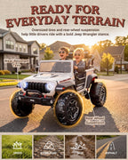 First Ride On Jeep Vihecle de 24 voltios con control remoto, automóvil eléctrico Jeep Wrangler Rubicon con licencia para niños y niñas, autos de paseo para niños con velocidad máxima de 5.3 mph