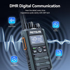 Retevis Walkie Talkies digitales MateTalk P3 con auricular (paquete de 4)
