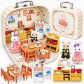 Juego de maletas de muebles de cocina para niños, 2 muñecas flexibles de