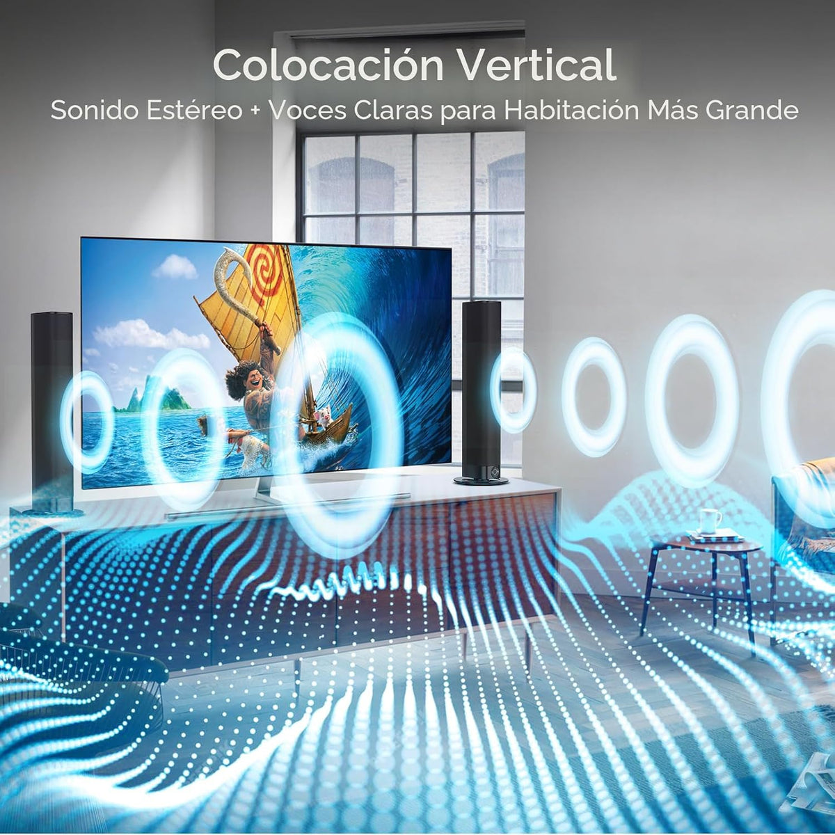 Barra de sonido para Smart TV, barra de sonido con conexión Bluetooth/ARC/Opt/AUX, aumento de volumen automático, 3 modos de ecualizador, barra de sonido desmontable 2 en 1 para TV/PC