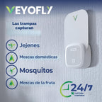 VEYOFLY Trampas para Moscas de la Fruta de Interior Enchufables con UV, Trampa para Mosquitos de Fruta, 2 Dispositivos + 4 Recargas