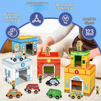 Aizweb - Juego de vehículos magnéticos de madera apilables