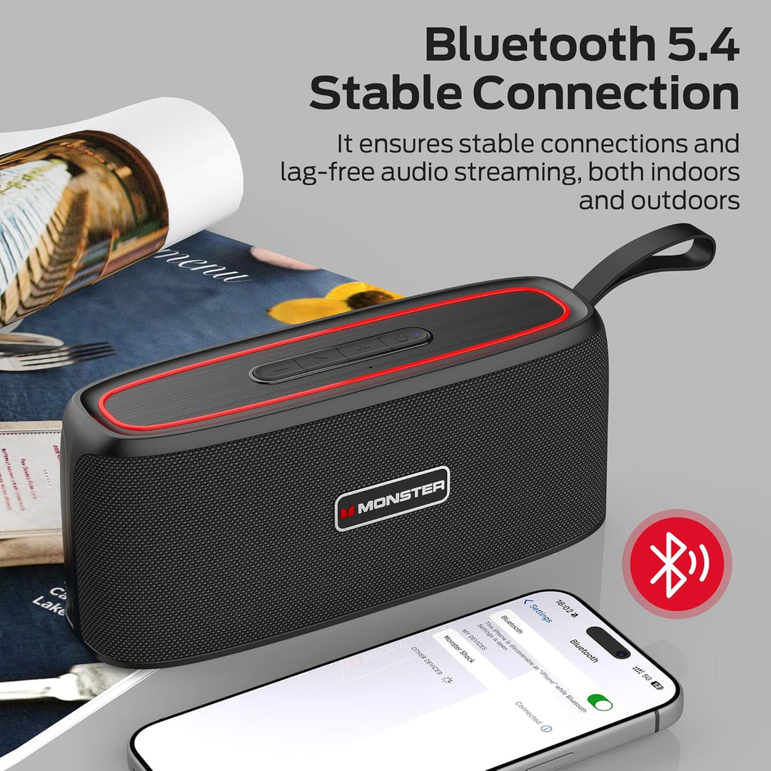 Monster Shock Altavoz Bluetooth portátil, altavoz inalámbrico verda...