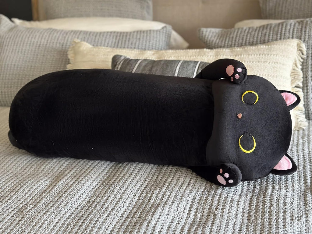 MaoGoLan - Almohada corporal de felpa de 44 pulgadas, almohada de gato de
