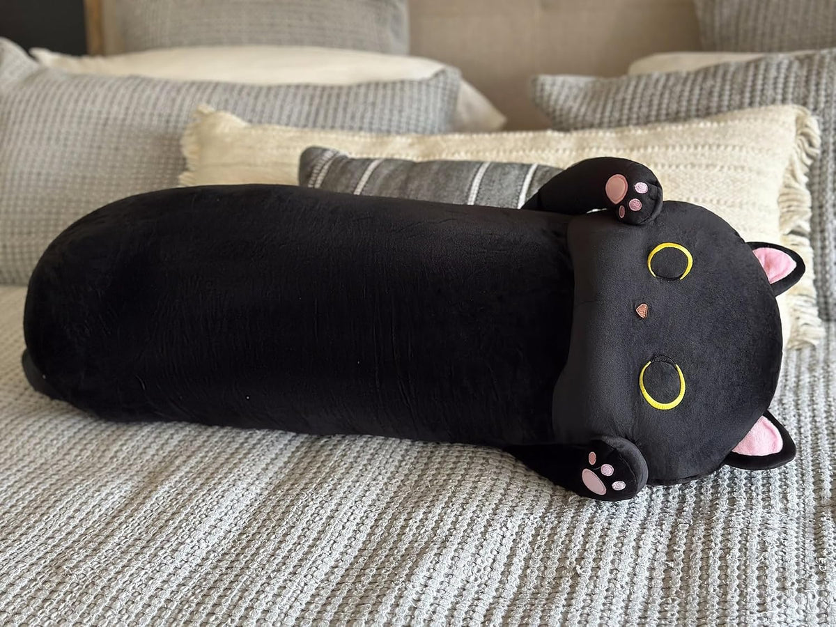 MaoGoLan - Almohada corporal de felpa de 44 pulgadas, almohada de gato de